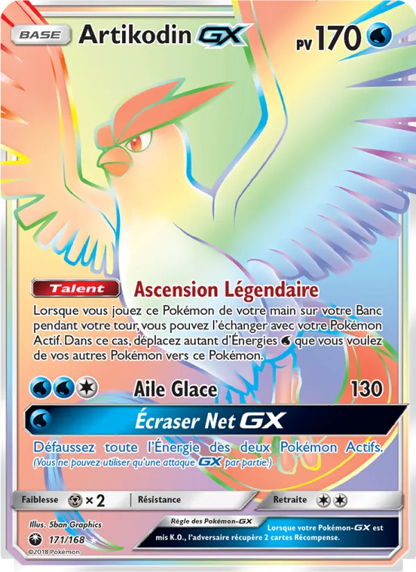Carte Artikodin GX de l'extension Tempête Céleste, numéro 171/168