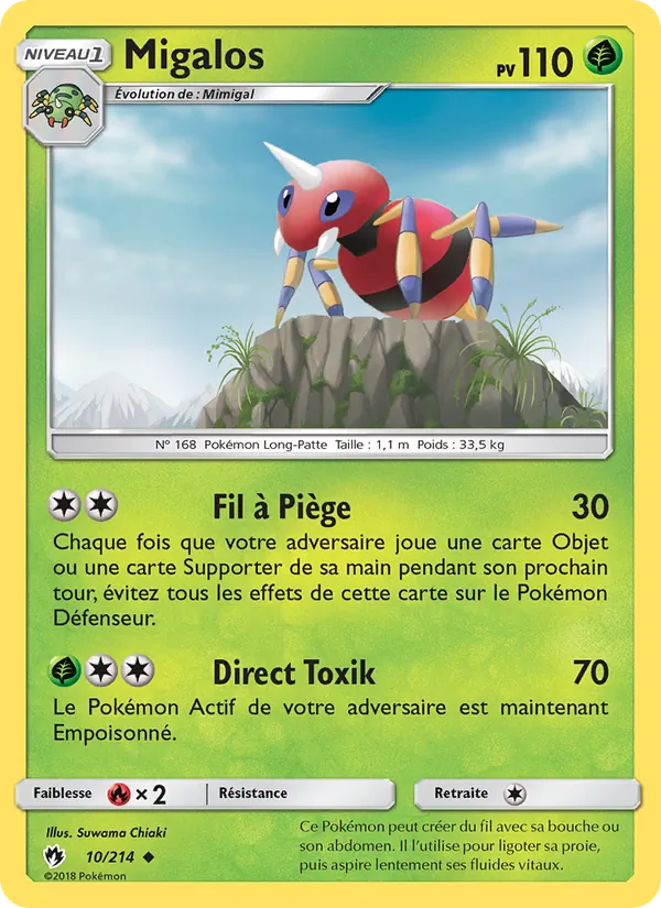 Carte Migalos de l'extension Tonnerre Perdu, numéro 10/214