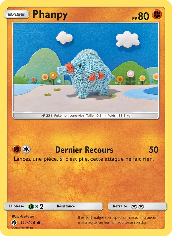 Carte Phanpy de l'extension Tonnerre Perdu, numéro 111/214