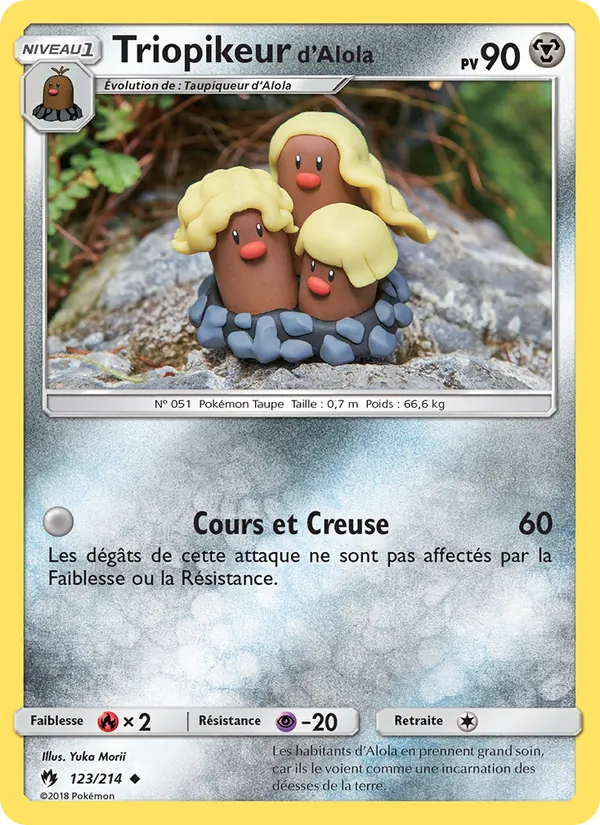 Carte Triopikeur d’Alola de l'extension Tonnerre Perdu, numéro 123/214