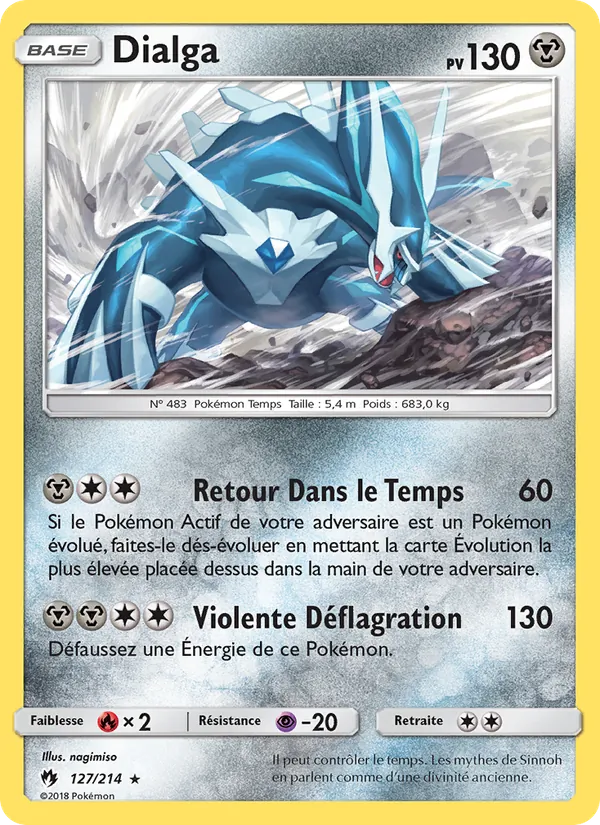 Carte Dialga de l'extension Tonnerre Perdu, numéro 127/214