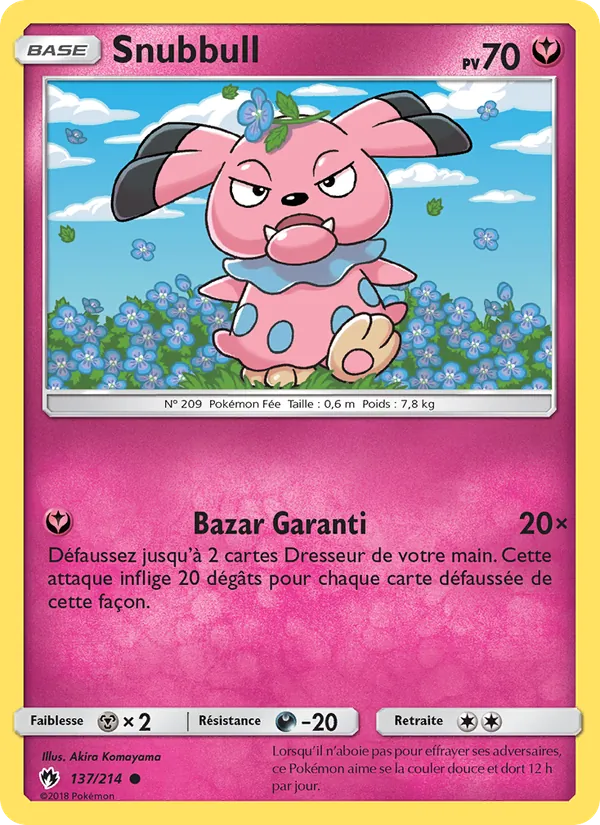Carte Snubbull de l'extension Tonnerre Perdu, numéro 137/214