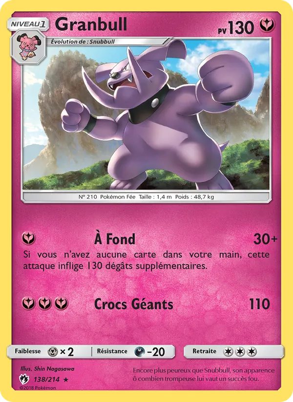 Carte Granbull de l'extension Tonnerre Perdu, numéro 138/214
