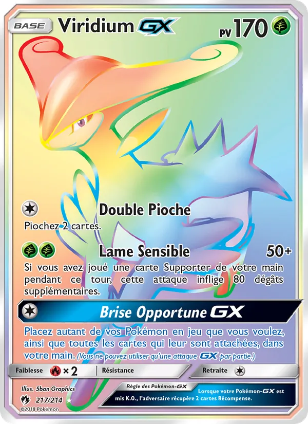 Carte Viridium GX de l'extension Tonnerre Perdu, numéro 217/214