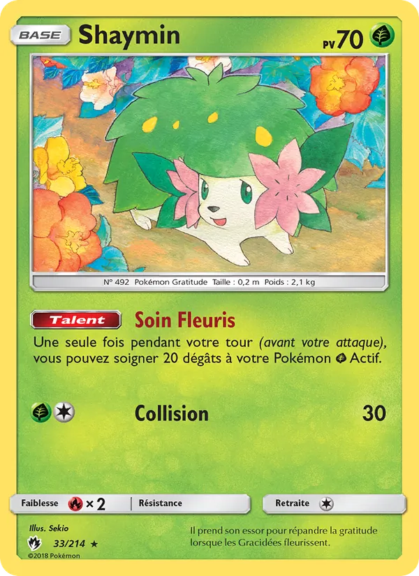Carte Shaymin de l'extension Tonnerre Perdu, numéro 33/214