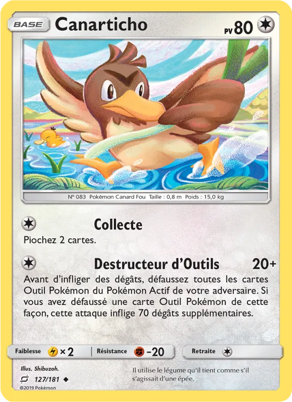 Carte Canarticho de l'extension Duo de Choc, numéro 127/181