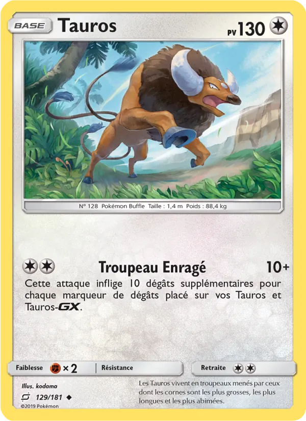 Carte Tauros de l'extension Duo de Choc, numéro 129/181