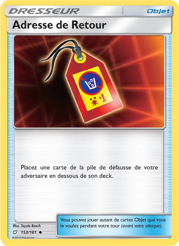 Carte Adresse de Retour de l'extension Duo de Choc, numéro 153/181
