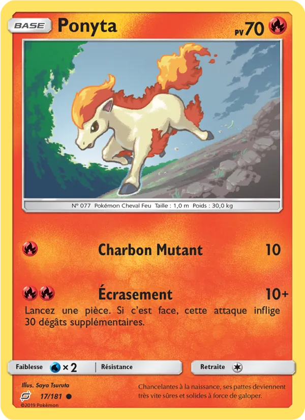 Carte Ponyta de l'extension Duo de Choc, numéro 17/181