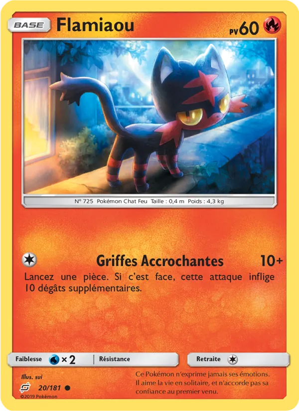 Carte Flamiaou de l'extension Duo de Choc, numéro 20/181