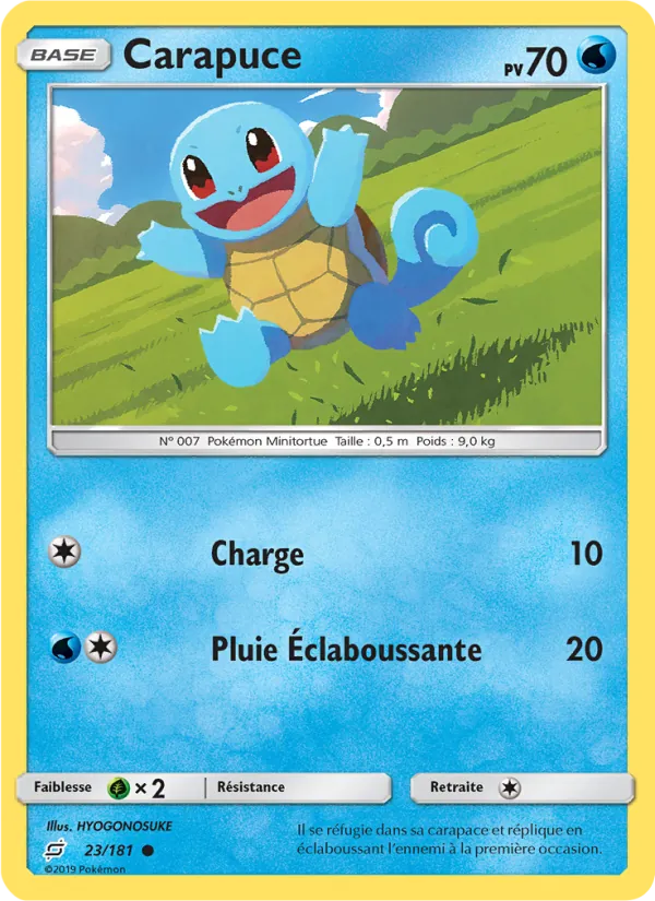 Carte Carapuce de l'extension Duo de Choc, numéro 23/181