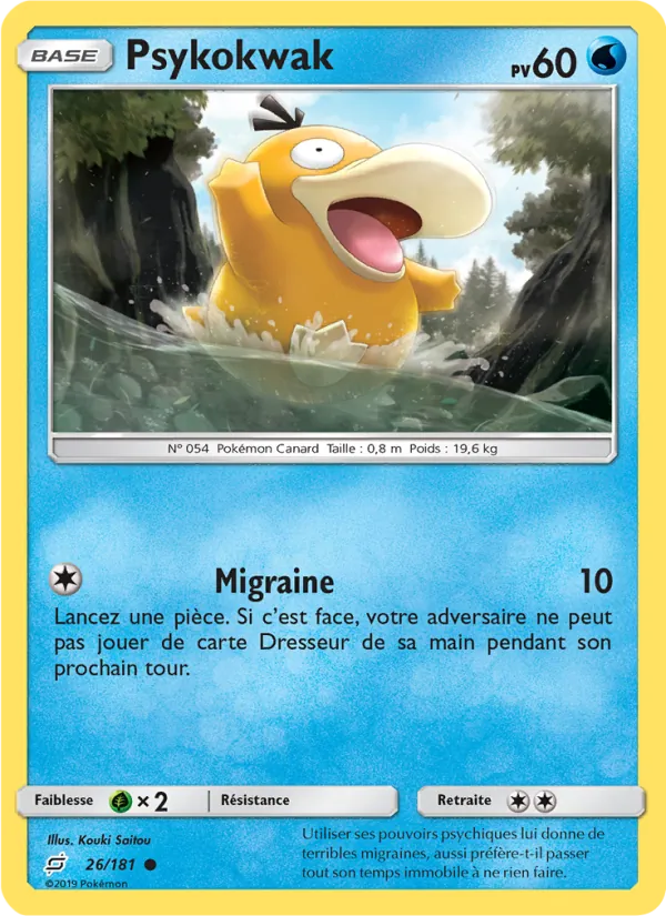 Carte Psykokwak de l'extension Duo de Choc, numéro 26/181