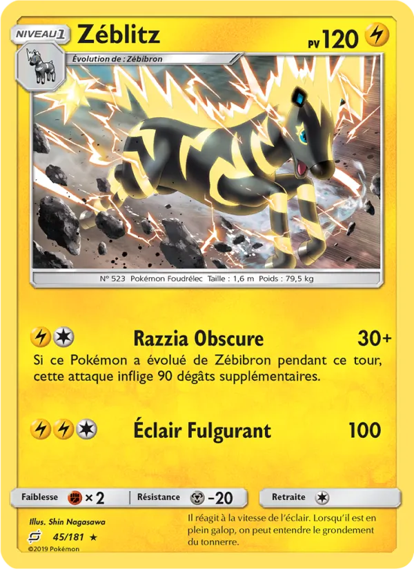 Carte Zéblitz de l'extension Duo de Choc, numéro 45/181