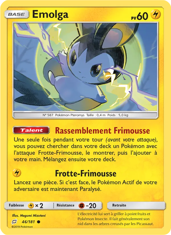 Carte Emolga de l'extension Duo de Choc, numéro 46/181