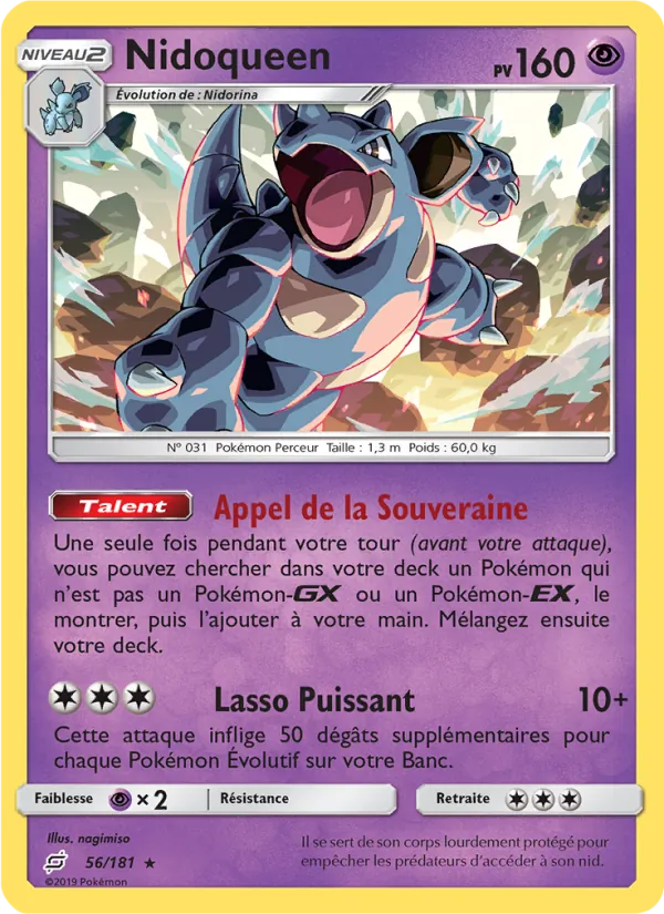 Carte Nidoqueen de l'extension Duo de Choc, numéro 56/181