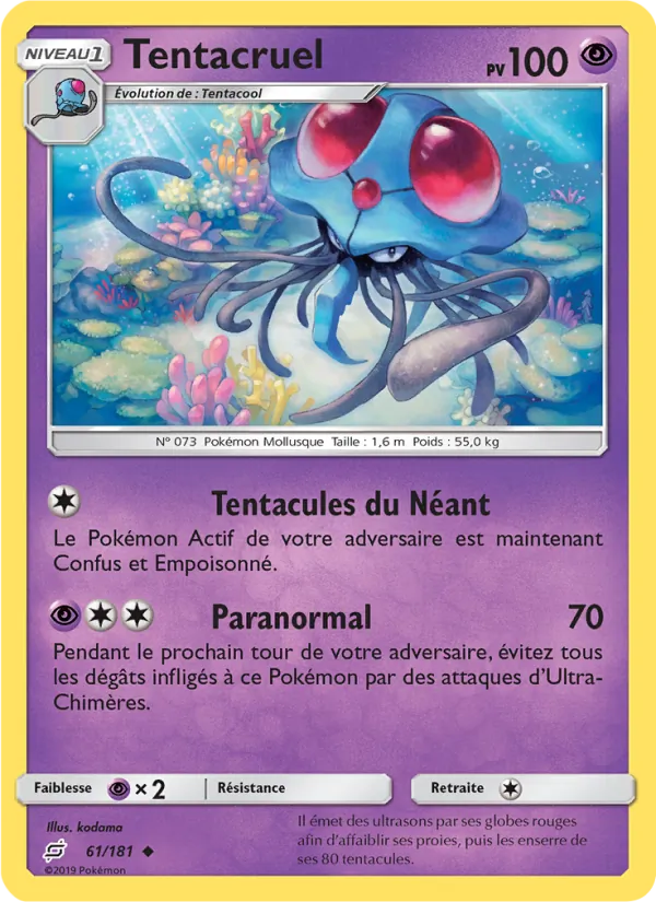 Carte Tentacruel de l'extension Duo de Choc, numéro 61/181