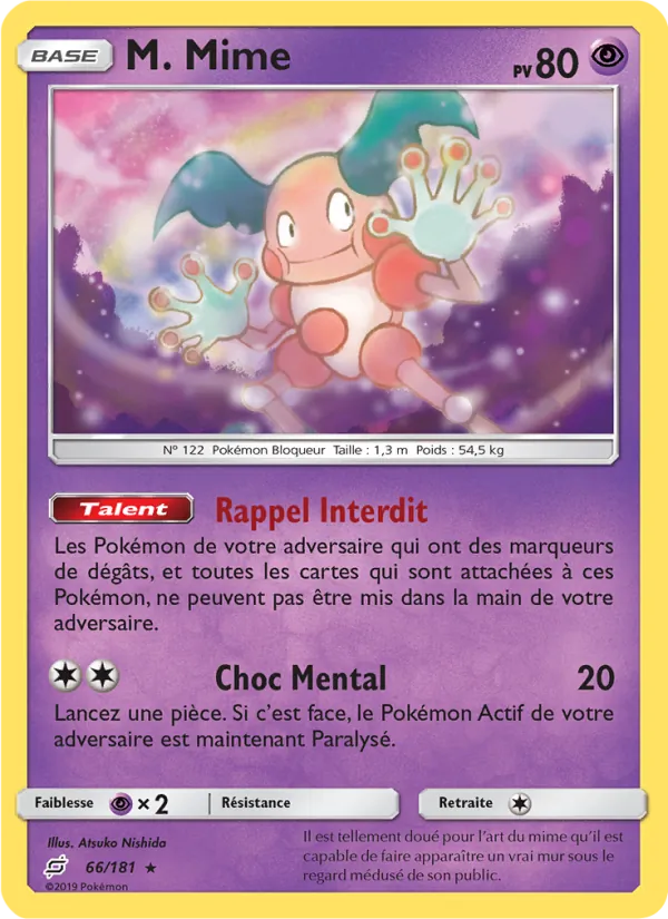Carte M. Mime de l'extension Duo de Choc, numéro 66/181