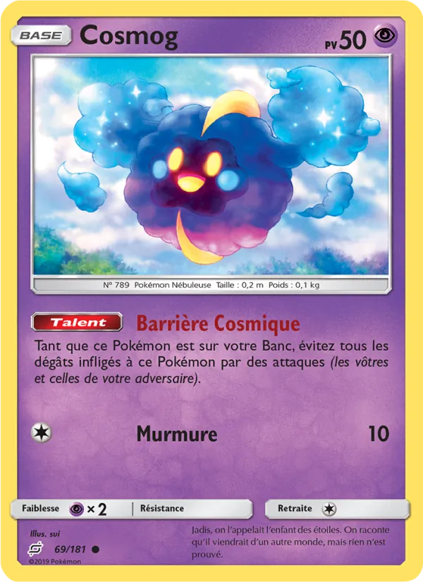 Carte Cosmog de l'extension Duo de Choc, numéro 69/181