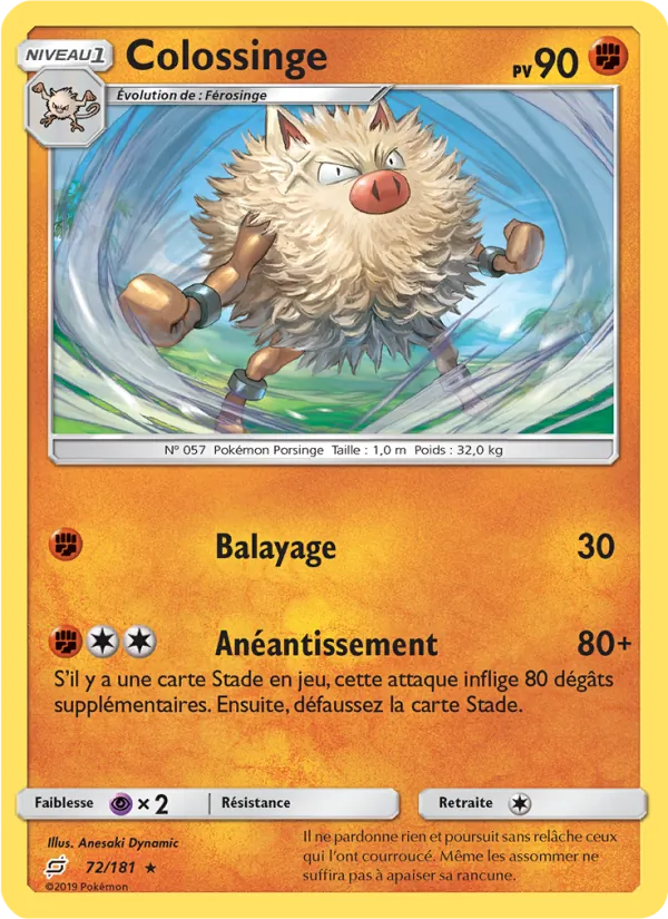 Carte Colossinge de l'extension Duo de Choc, numéro 72/181