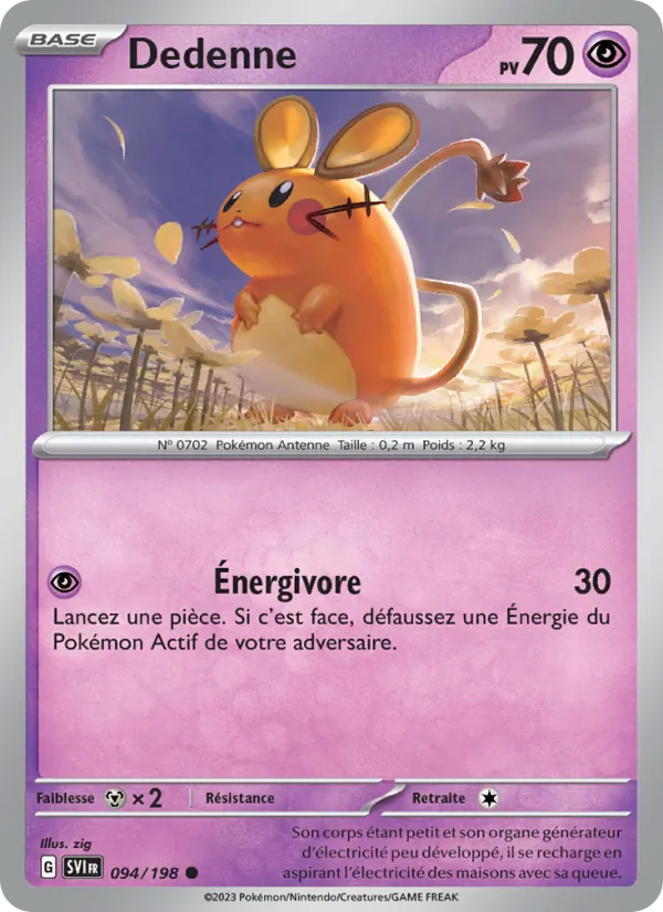 Carte Dedenne de l'extension Écarlate et Violet, numéro 094/198