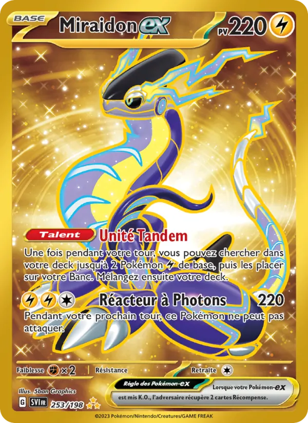 Carte Miraidon-ex de l'extension Écarlate et Violet, numéro 253/198