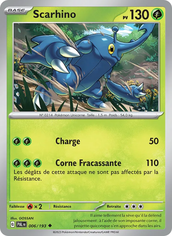 Carte Scarhino de l'extension Évolutions à Paldea, numéro 006/193