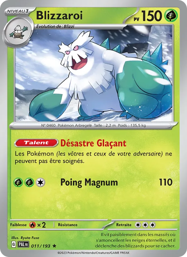 Carte Blizzaroi de l'extension Évolutions à Paldea, numéro 011/193
