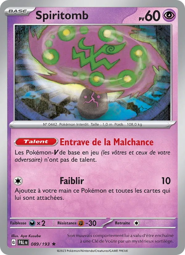 Carte Spiritomb de l'extension Évolutions à Paldea, numéro 089/193
