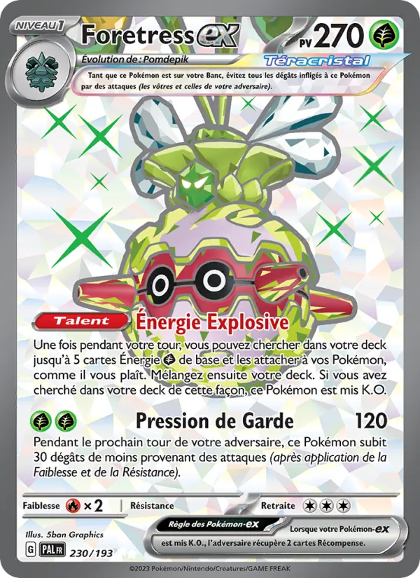 Carte Foretress-ex de l'extension Évolutions à Paldea, numéro 230/193