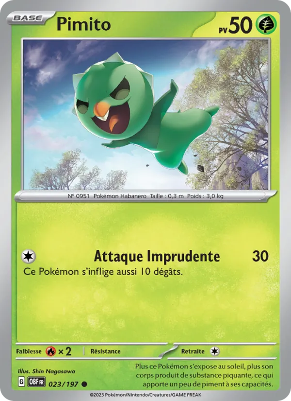 Carte Pimito de l'extension Flammes Obsidiennes, numéro 023/197