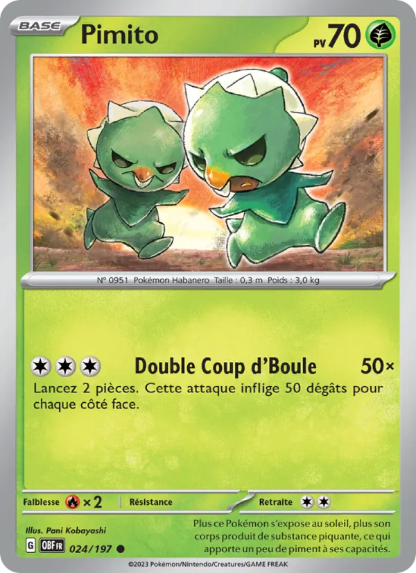 Carte Pimito de l'extension Flammes Obsidiennes, numéro 024/197