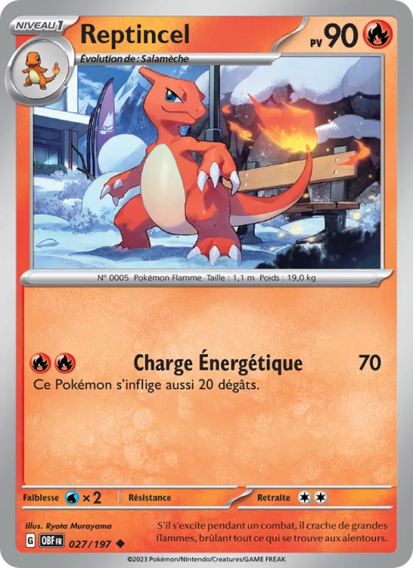 Carte Reptincel de l'extension Flammes Obsidiennes, numéro 027/197