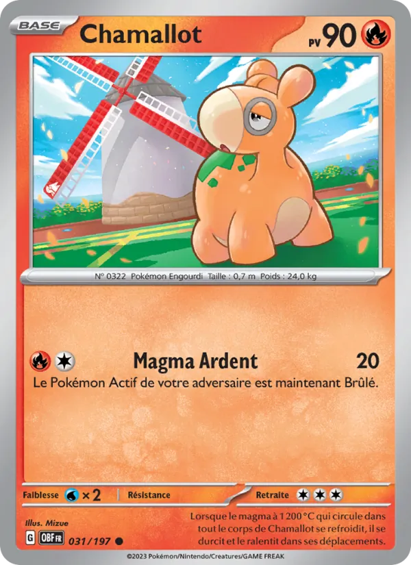 Carte Chamallot de l'extension Flammes Obsidiennes, numéro 031/197