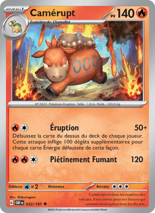 Carte Camérupt de l'extension Flammes Obsidiennes, numéro 032/197