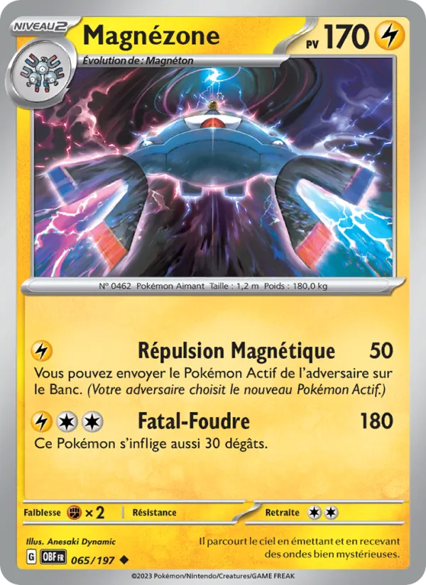 Carte Magnézone de l'extension Flammes Obsidiennes, numéro 065/197