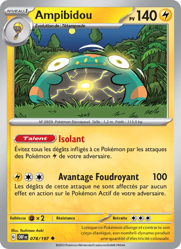Carte Ampibidou de l'extension Flammes Obsidiennes, numéro 078/197