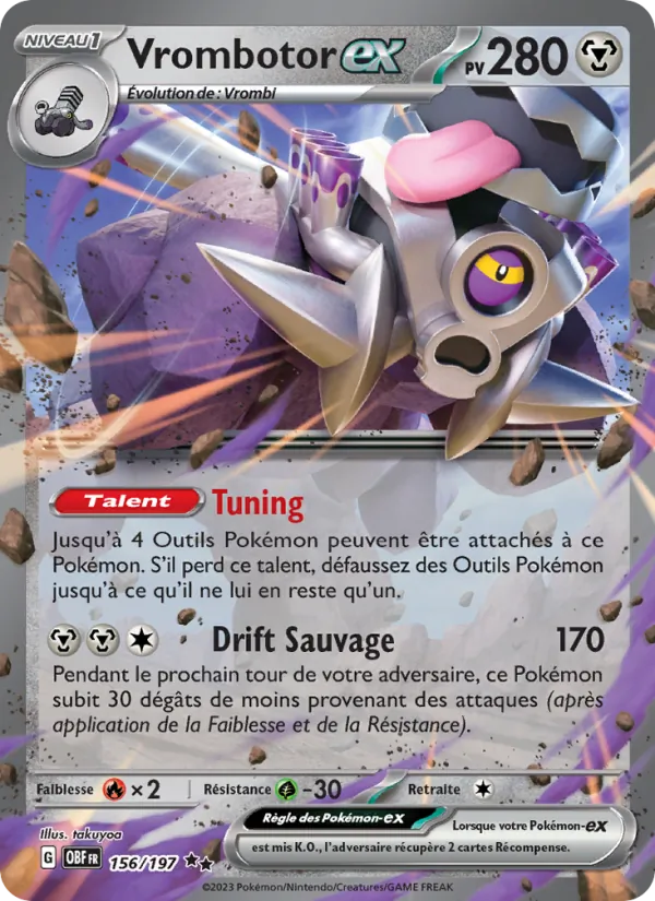 Carte Vrombotor-ex de l'extension Flammes Obsidiennes, numéro 156/197