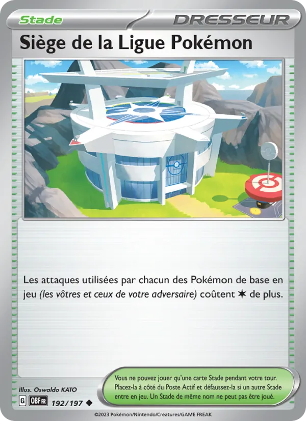 Carte Siège de la Ligue Pokémon de l'extension Flammes Obsidiennes, numéro 192/197