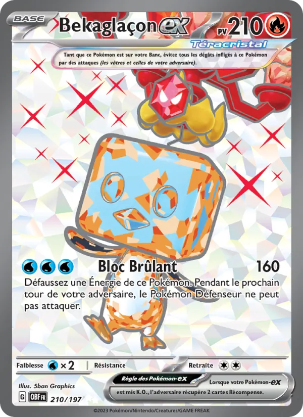 Carte Bekaglaçon-ex de l'extension Flammes Obsidiennes, numéro 210/197