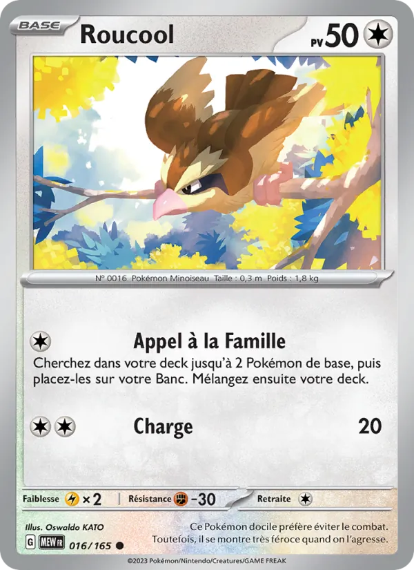 Carte Roucool de l'extension 151, numéro 016/165