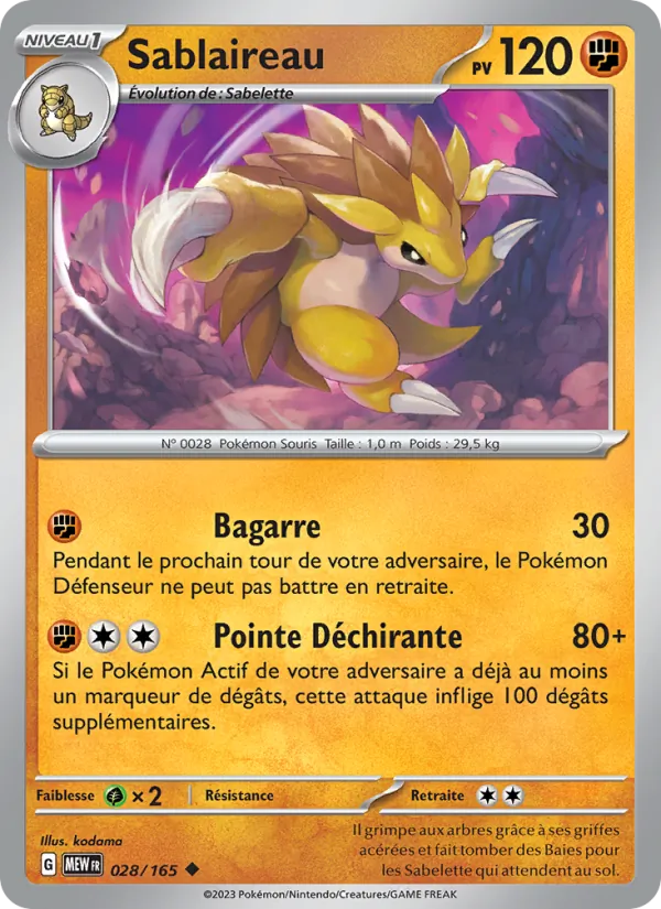 Carte Sablaireau de l'extension 151, numéro 028/165
