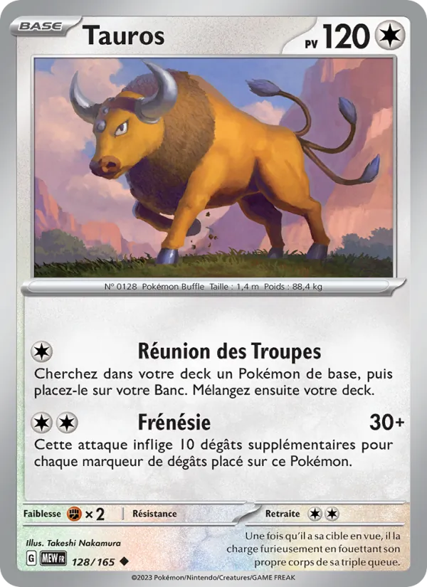 Carte Tauros de l'extension 151, numéro 128/165