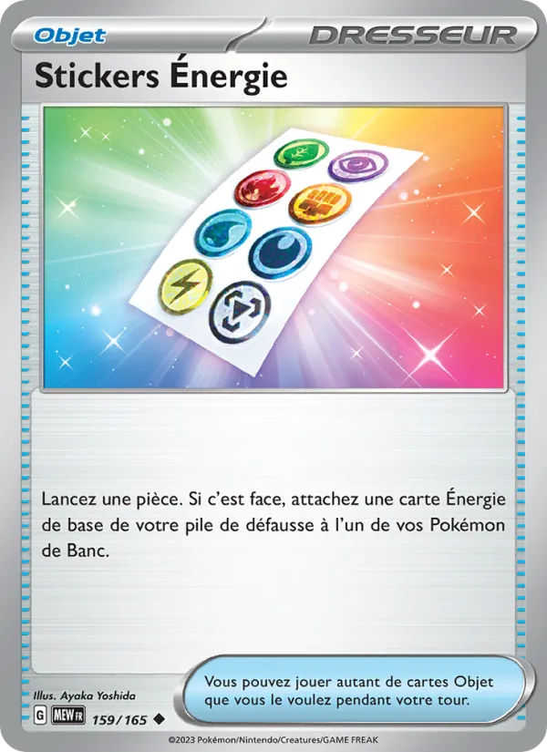 Carte Stickers Énergie de l'extension 151, numéro 159/165