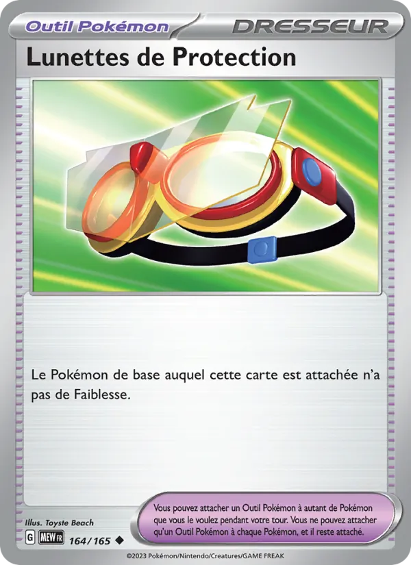 Carte Lunettes de Protection de l'extension 151, numéro 164/165