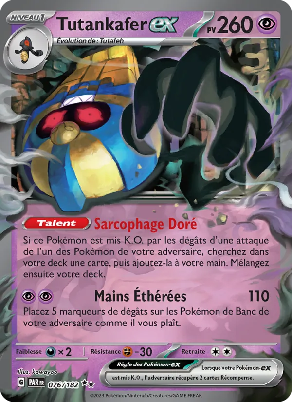 Carte Tutankafer-ex de l'extension Faille Paradoxe, numéro 076/182
