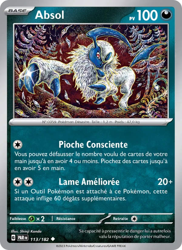 Carte Absol de l'extension Faille Paradoxe, numéro 113/182