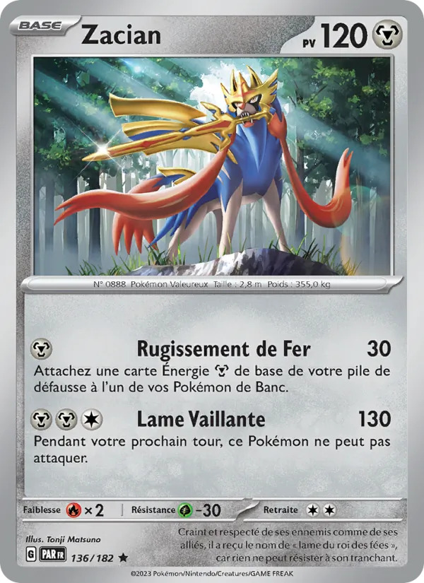Carte Zacian de l'extension Faille Paradoxe, numéro 136/182