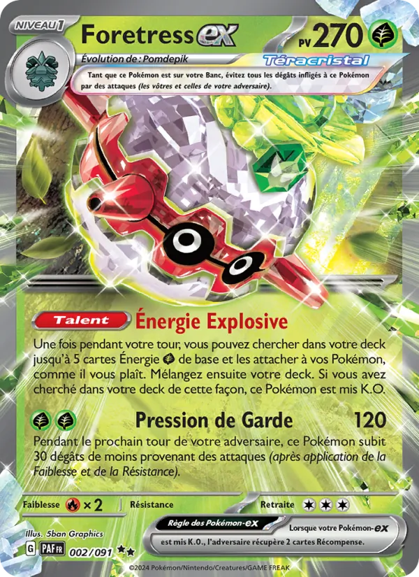 Carte Foretress-ex de l'extension Destinées de Paldea, numéro 002/91