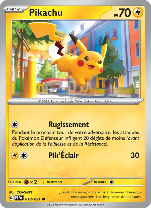 Carte Pikachu de l'extension Destinées de Paldea, numéro 018/91