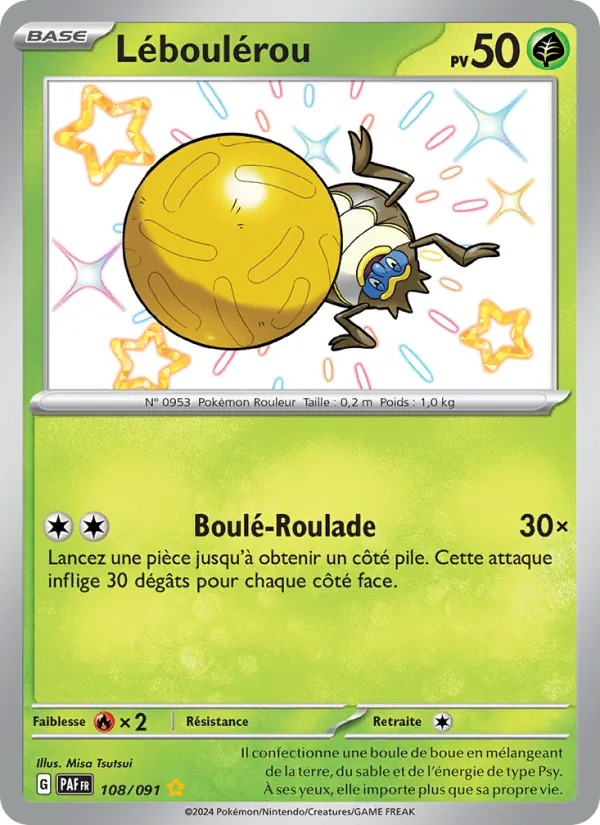 Carte Léboulérou de l'extension Destinées de Paldea, numéro 108/91